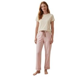 State of Day Intimates Flannel Pajama Pants Sleepwear Loungewear Pink Stripe SM